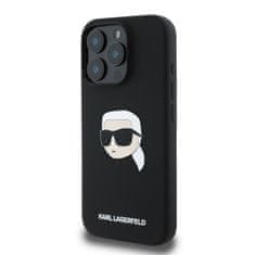 Karl Lagerfeld Zadní kryt Liquid Silicone Karl Head MagSafe pro iPhone 16 Pro Max Black