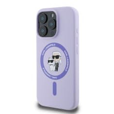 Karl Lagerfeld Zadní kryt Liquid Silicone Karl and Choupette MagSafe pro iPhone 16 Pro Purple