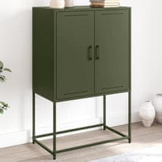 Vidaxl Skříň highboard olivově zelená 68,5 x 38,5 x 107 cm ocel