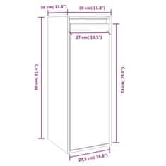 Vidaxl Nástěnné skříňky 2 ks medově hnědé 30x30x80 cm masivní borovice