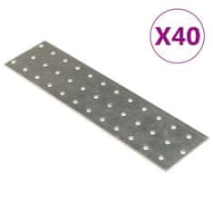 Vidaxl Perforované destičky 40 ks 2 mm 240 x 60 mm pozinkovaná ocel