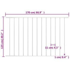 Vidaxl Plotový dílec ocel s práškovým lakem 1,7 x 1,25 m bílý