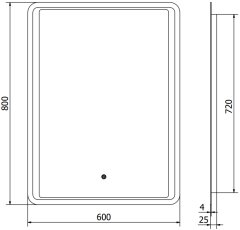 Mexen Mexen Zusa osvětlené koupelnové zrcadlo 60x80 cm, LED 6000K, 9808-060-080-611-00 - MEXEN