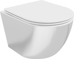 Mexen Mexen Lena rimless WC + SLIM soft-close sedátko, Duroplast, bílá/stříbrná 30224004 - MEXEN