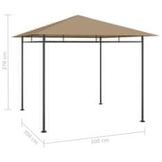 Vidaxl Altán 3 x 3 x 2,7 m taupe 180 g/m²