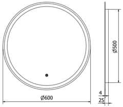 Mexen Mexen Gobi osvětlené koupelnové zrcadlo, kulaté 60 cm, LED 6000K, 9801-060-060-611-00 - MEXEN