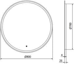 Mexen Mexen Gobi osvětlené koupelnové zrcadlo, kulaté 80 cm, LED 6000K, 9801-080-080-611-00 - MEXEN