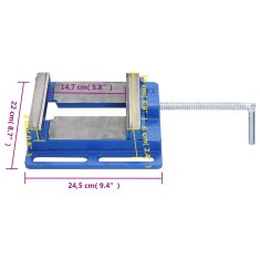 Vidaxl Svěrák pod sloupovou vrtačku modrý 150 mm litina