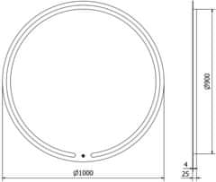 Mexen Mexen Rose osvětlené koupelnové zrcadlo, kulaté 100 cm, LED 6000K, 9810-100-100-611-00 - MEXEN