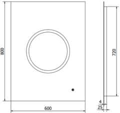 Mexen Mexen Koga osvětlené koupelnové zrcadlo 60x80 cm, LED 6000K, 9821-060-080-611-00 - MEXEN