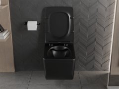 Mexen Mexen Vera rimless WC s pomalým dovíráním tenkým sedátkem, Duroplast, černá matná 30164070 - MEXEN