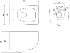 Mexen Mexen Vera rimless WC s pomalým dovíráním tenkým sedátkem, Duroplast, černá matná 30164070 - MEXEN