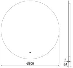 Mexen Mexen Erg osvětlené koupelnové zrcadlo, kulaté 80 cm, LED 6000K, 9823-080-080-611-00 - MEXEN