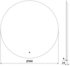 Mexen Mexen Erg osvětlené koupelnové zrcadlo, kulaté 90 cm, LED 6000K, 9823-090-090-611-00 - MEXEN