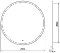 Mexen Mexen Gobi osvětlené koupelnové zrcadlo, kulaté 90 cm, LED 6000K, 9801-090-090-611-00 - MEXEN