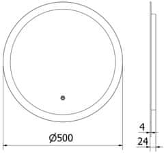 Mexen Mexen Oro osvětlené koupelnové zrcadlo, kulaté 50 cm, LED 6000K, 9824-050-050-611-00 - MEXEN