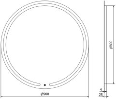 Mexen Osvětlené koupelnové zrcadlo Mexen Rose, kulaté 90 cm, LED 6000K, 9810-090-090-611-00 - MEXEN