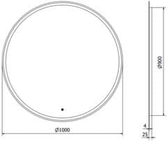 Mexen Mexen Gobi osvětlené koupelnové zrcadlo, kulaté 100 cm, LED 6000K, 9801-100-100-611-00 - MEXEN