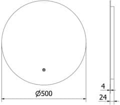 Mexen Mexen Erg osvětlené koupelnové zrcadlo, kulaté 50 cm, LED 6000K, 9823-050-050-611-00 - MEXEN