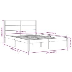 Vidaxl Postel bez matrace bílá 140 x 190 cm masivní borovice