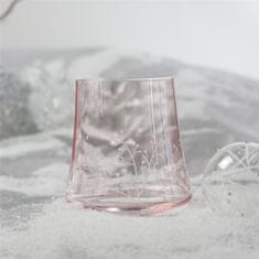 Decor By Glassor Set růžových skleniček s mrazivým dekorem