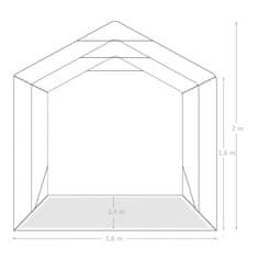 Vidaxl Plachtová garáž PVC 1,6 x 2,4 m zelená