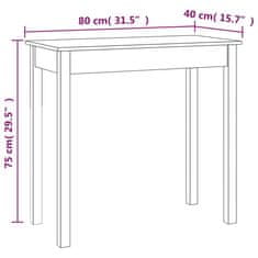 Vidaxl Konzolový stolek bílý 80 x 40 x 75 cm masivní borové dřevo