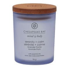 Svíčka ve skleněné váze Chesapeake Bay Candle, Ticho a klid, levandule a tymián, 96 g,