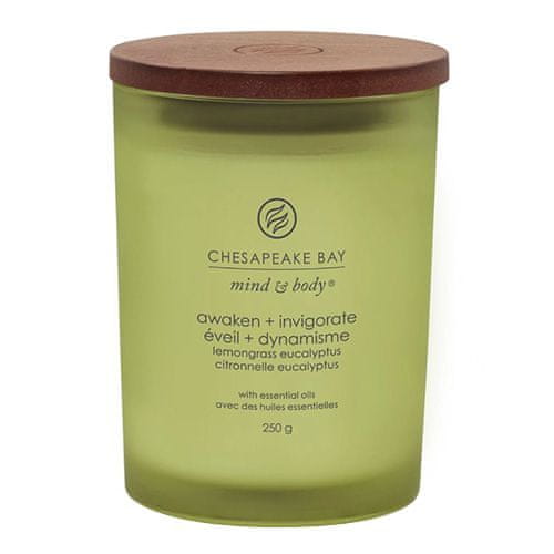 Svíčka ve skleněné váze Chesapeake Bay Candle, Probuzení a osvěžení, citronová tráva a eukalyptus, 250 g