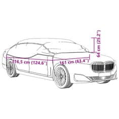 Vidaxl Poloviční autopotah s háčky stříbrný XL