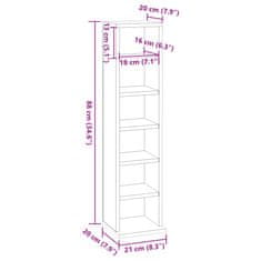 Vidaxl Skříňka na CD hnědý dub 21 x 20 x 88 cm kompozitní dřevo