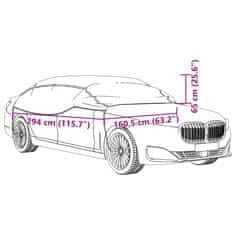 Vidaxl Poloviční autopotah s háčky stříbrný L