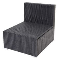 MCW Brescia polyratanová souprava, zahradní souprava sofa lounge set ~ černá, antracitové polštáře