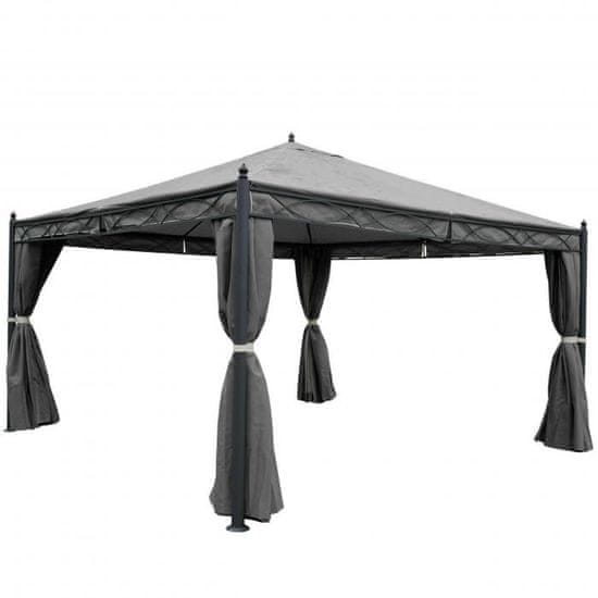 MCW Pergola Cadiz, zahradní pavilon, robustní 7cm rám s boční stěnou + moskytiéra