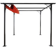 MCW Pergola C42, zahradní pavilon, stabilní 6cm rám + posuvná střecha ~ 3x3m terakota