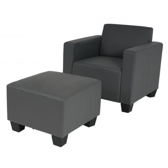 MCW Modulární křeslo lounge chair s otomanem Lyon, imitace kůže