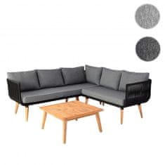 MCW Zahradní set L30, sedací souprava lounge set sofa, akátové dřevo s certifikátem MVG ~ čalounění tmavě šedé