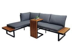 MCW Zahradní set L27, sedací souprava lounge set sofa, spun polyakátové dřevo s certifikátem MVG ~ tmavě šedá