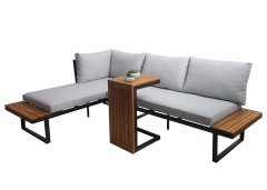 MCW Zahradní set L27, sedací souprava lounge set sofa, spun polyakátové dřevo s certifikátem MVG ~ světle šedá