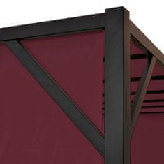 MCW Pergola Baia, zastřešení zahradního pavilonu, robustní 6cm ocelový rám + posuvná střecha bordeaux-red ~ 4x4m