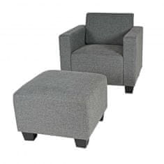 MCW Modulární křeslo lounge chair s otomanem Lyon, látka/textil ~ šedá