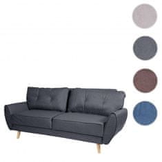 MCW 3místná pohovka J19, rozkládací pohovka lounge sofa, funkce spaní 203cm ~ látka/textil antracitová