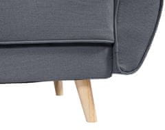 MCW 3místná pohovka J19, rozkládací pohovka lounge sofa, funkce spaní 203cm ~ látka/textil antracitová