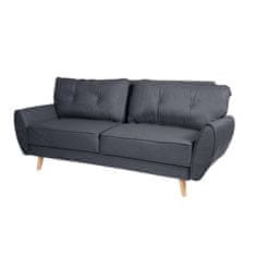 MCW 3místná pohovka J19, rozkládací pohovka lounge sofa, funkce spaní 203cm ~ látka/textil antracitová