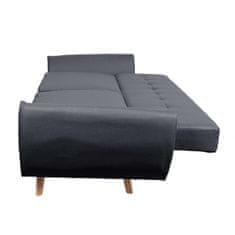 MCW 3místná pohovka J19, rozkládací pohovka lounge sofa, funkce spaní 203cm ~ látka/textil antracitová