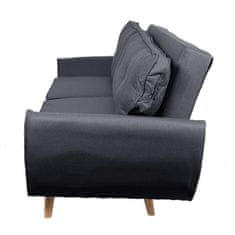 MCW 3místná pohovka J19, rozkládací pohovka lounge sofa, funkce spaní 203cm ~ látka/textil antracitová