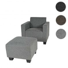 MCW Modulární křeslo lounge chair s otomanem Lyon, látka/textil ~ šedá