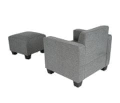 MCW Modulární křeslo lounge chair s otomanem Lyon, látka/textil ~ šedá