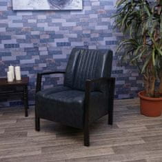 MCW Křeslo H10, lounge křeslo čalouněné křeslo recliner, kovový průmyslový design ~ vintage šedá