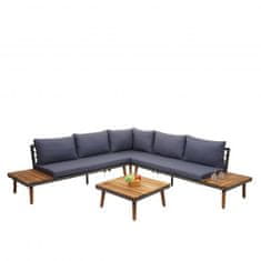 MCW Zahradní set E97, sedací souprava lounge set sofa, akátové dřevo s certifikátem MVG, šedá barva